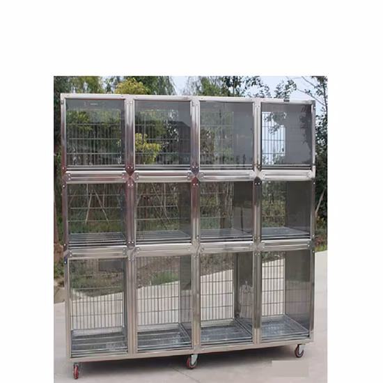Veterinary 304 Stainless Steel Display Cage Dog Cat Animal Pet Vet Zwinger